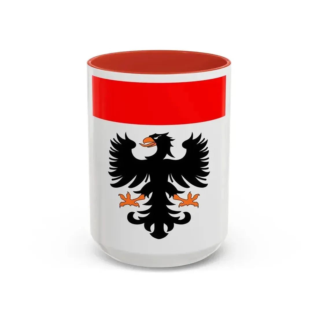 Flag of Aarau Switzerland - Accent Coffee Mug 15oz Red - Go Mug Yourself