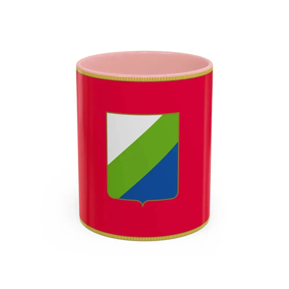 Flag of Abruzzo Italy - Accent Coffee Mug 11oz Pink - Go Mug Yourself