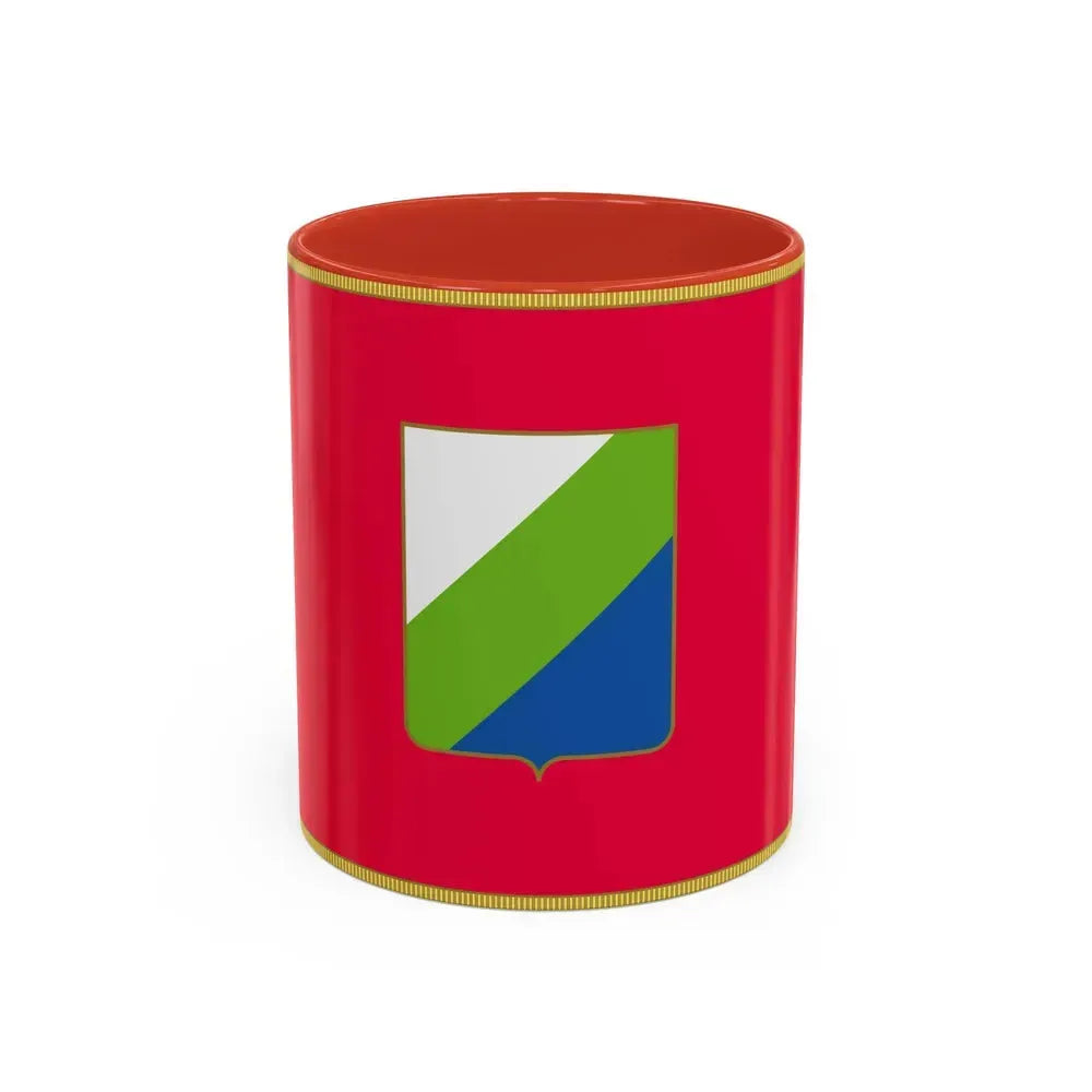 Flag of Abruzzo Italy - Accent Coffee Mug 11oz Red - Go Mug Yourself