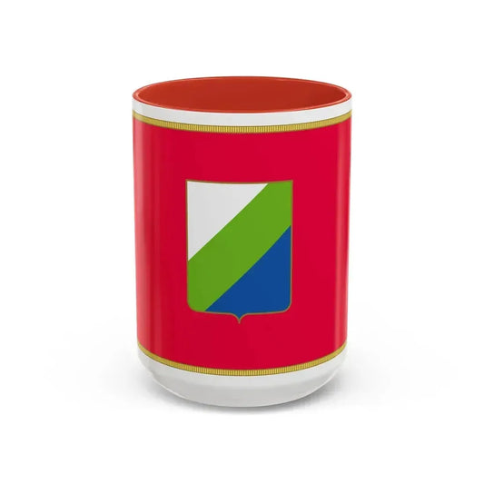 Flag of Abruzzo Italy - Accent Coffee Mug 15oz Red - Go Mug Yourself