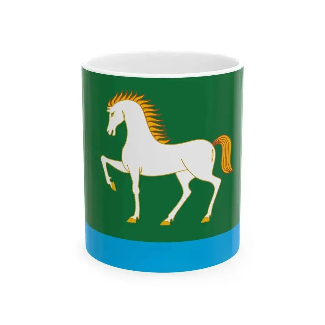 Flag of Abzelilovsky rayon version (Russia) White Coffee Mug 11oz - Go Mug Yourself