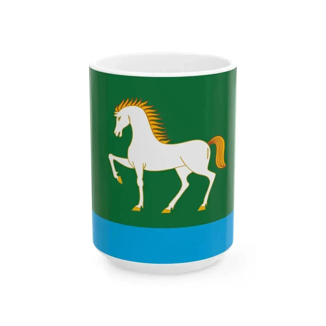 Flag of Abzelilovsky rayon version (Russia) White Coffee Mug 15oz - Go Mug Yourself