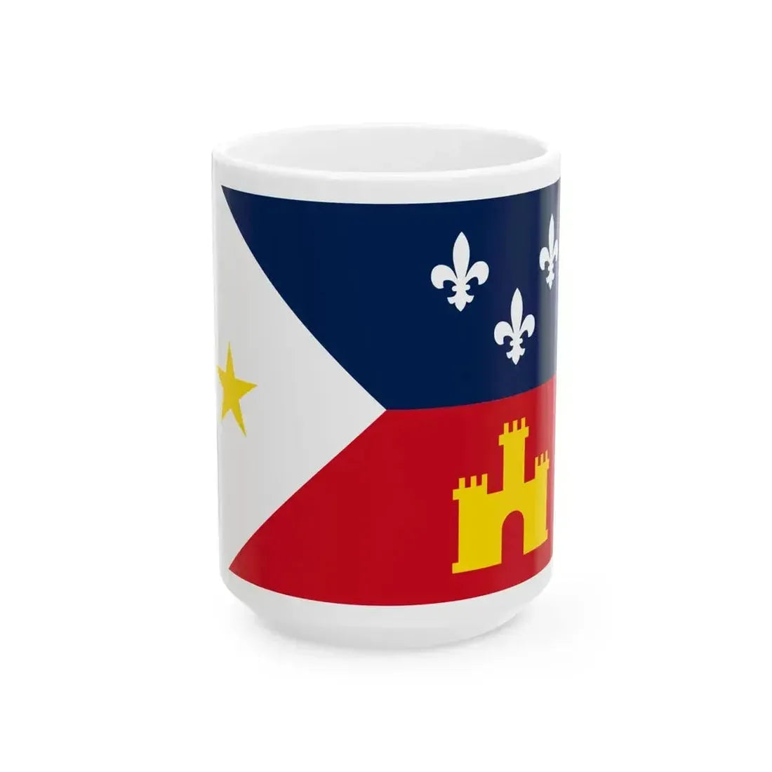 Flag of Acadiana (United States) White Coffee Mug 15oz - Go Mug Yourself