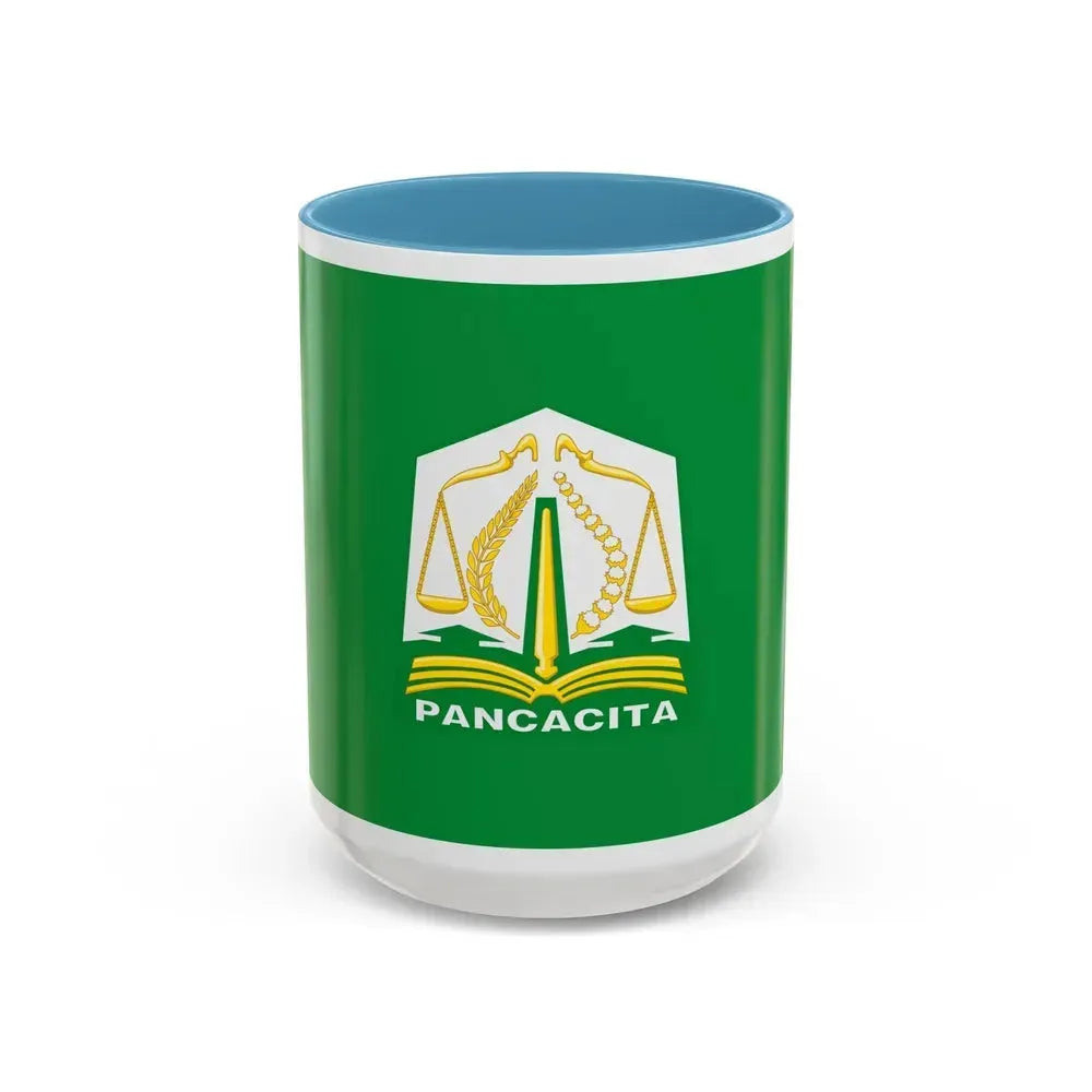 Flag of Aceh Indonesia - Accent Coffee Mug 15oz Light Blue - Go Mug Yourself