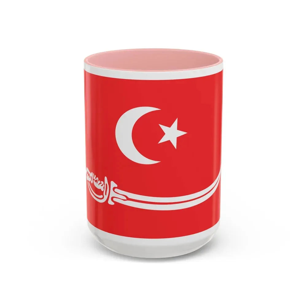 Flag of Aceh Sultanate Malaysia - Accent Coffee Mug 15oz Pink - Go Mug Yourself