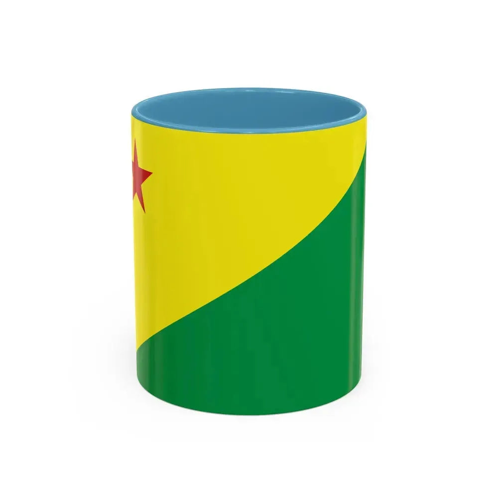 Flag of Acre Brazil - Accent Coffee Mug 11oz Light Blue - Go Mug Yourself