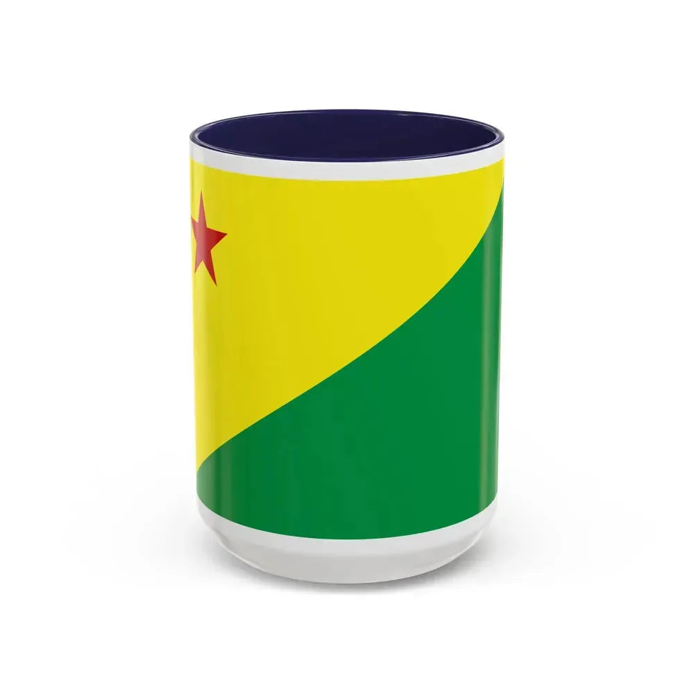 Flag of Acre Brazil - Accent Coffee Mug 15oz Navy - Go Mug Yourself