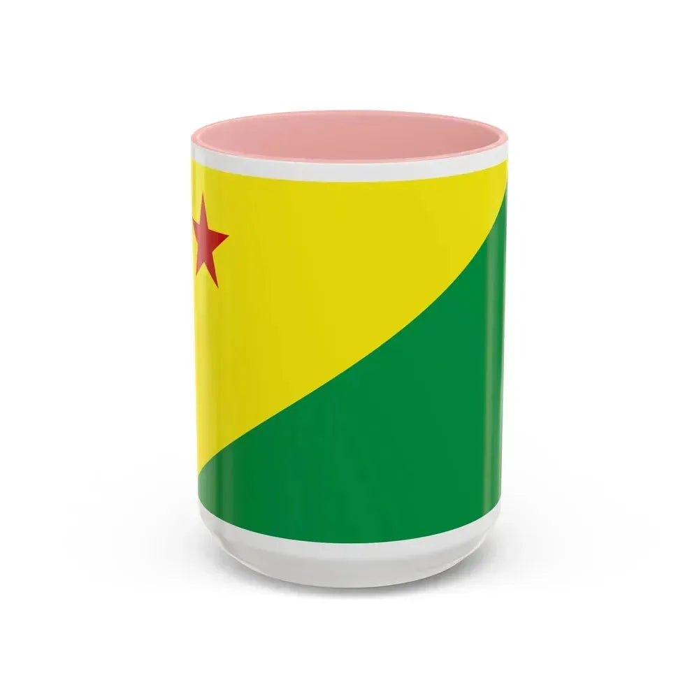 Flag of Acre Brazil - Accent Coffee Mug 15oz Pink - Go Mug Yourself