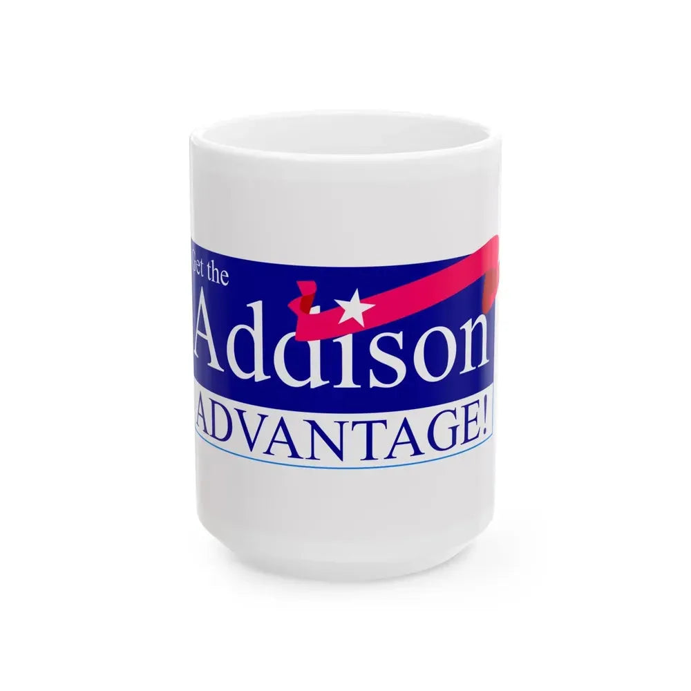 Flag of Addison Illinois (United States) White Coffee Mug 15oz - Go Mug Yourself