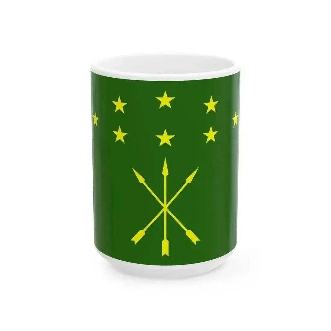 Flag of Adygea (Russia) White Coffee Mug 15oz - Go Mug Yourself
