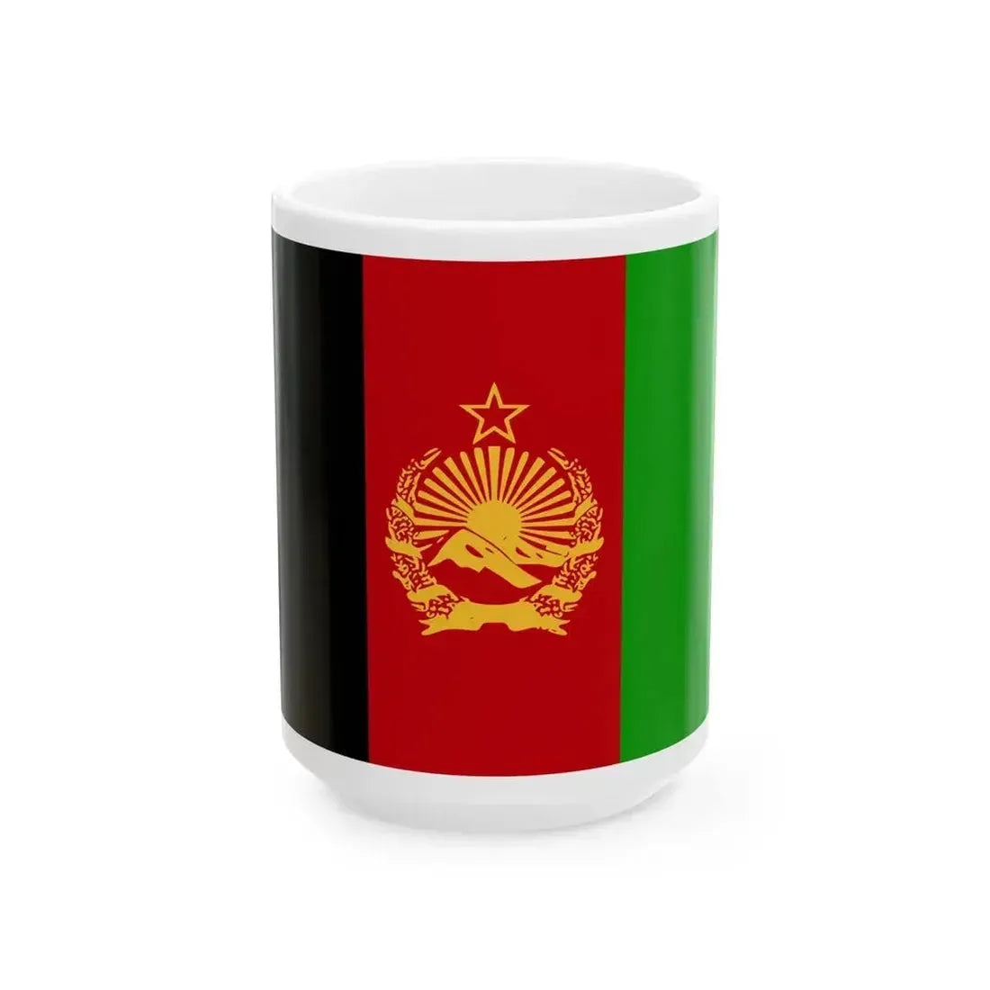Flag of Afghanistan 1928-1929 Gold (Afghanistan) White Coffee Mug 15oz - Go Mug Yourself