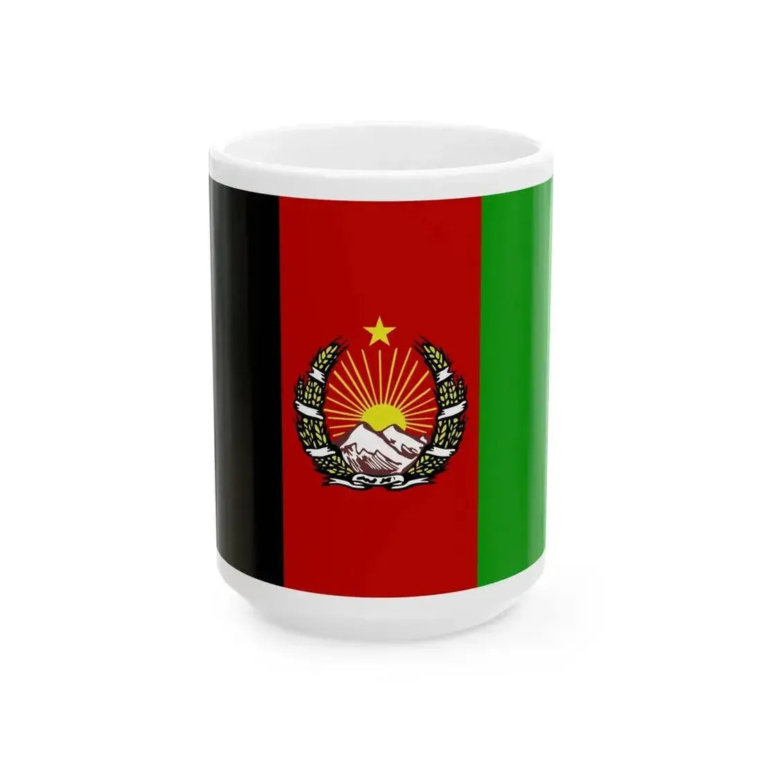 Flag of Afghanistan 1928-1929 variant (Afghanistan) White Coffee Mug 15oz - Go Mug Yourself