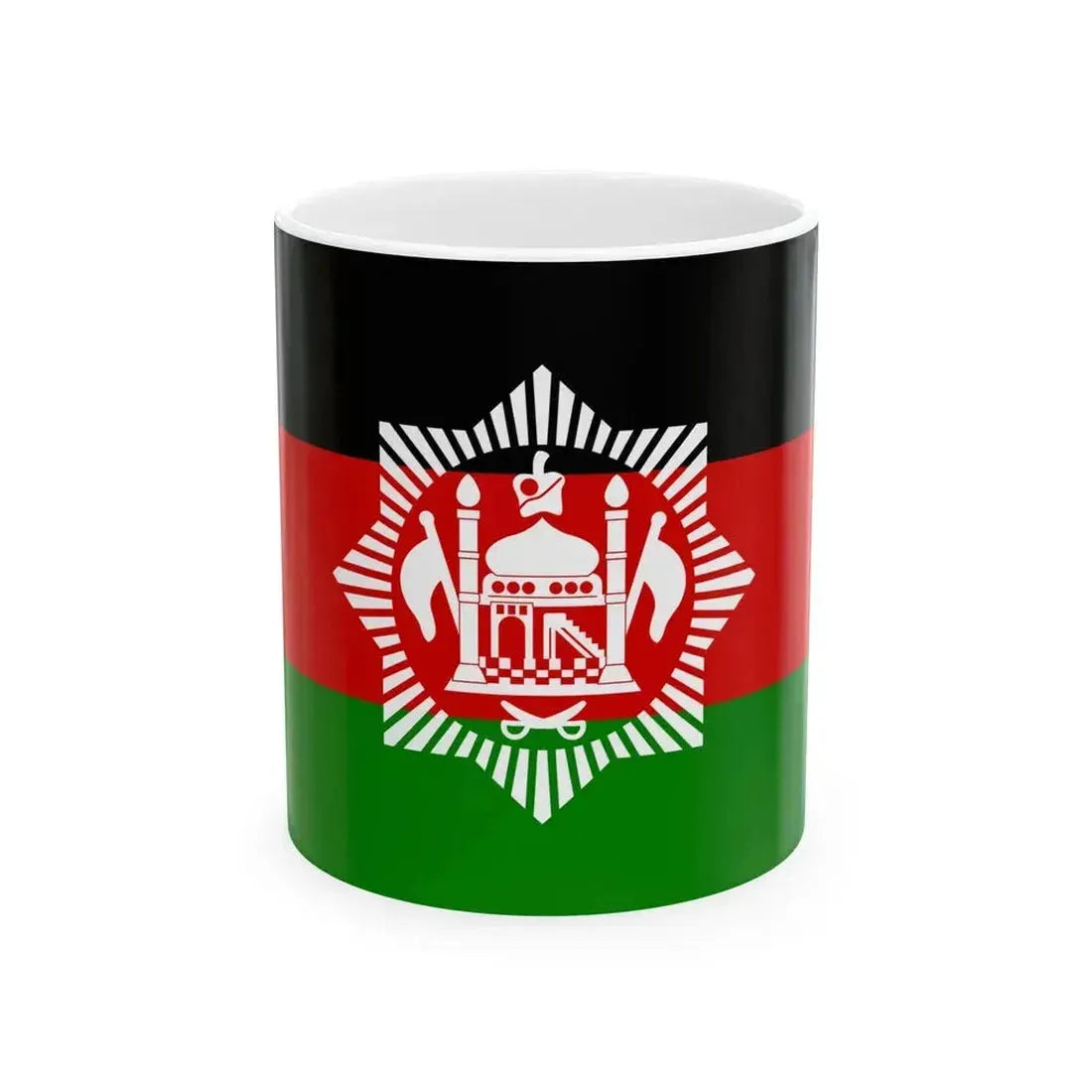 Flag of Afghanistan 1928 3-2 (Afghanistan) White Coffee Mug 11oz - Go Mug Yourself