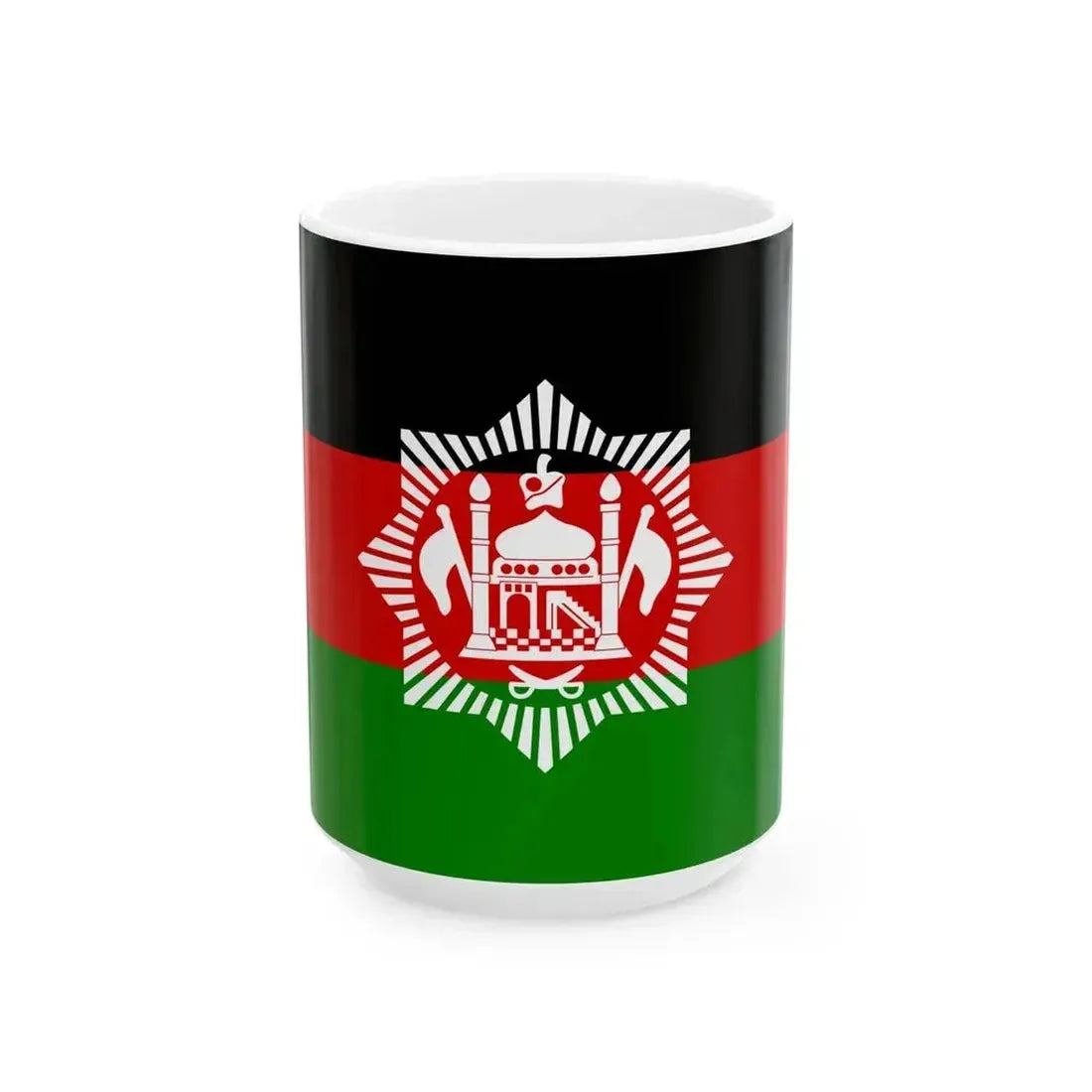 Flag of Afghanistan 1928 3-2 (Afghanistan) White Coffee Mug 15oz - Go Mug Yourself