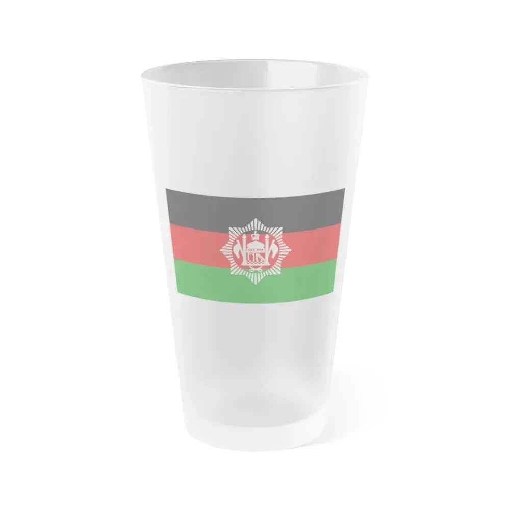 Flag of Afghanistan 1928 - Frosted Pint Glass 16oz 16oz Frosted - Go Mug Yourself