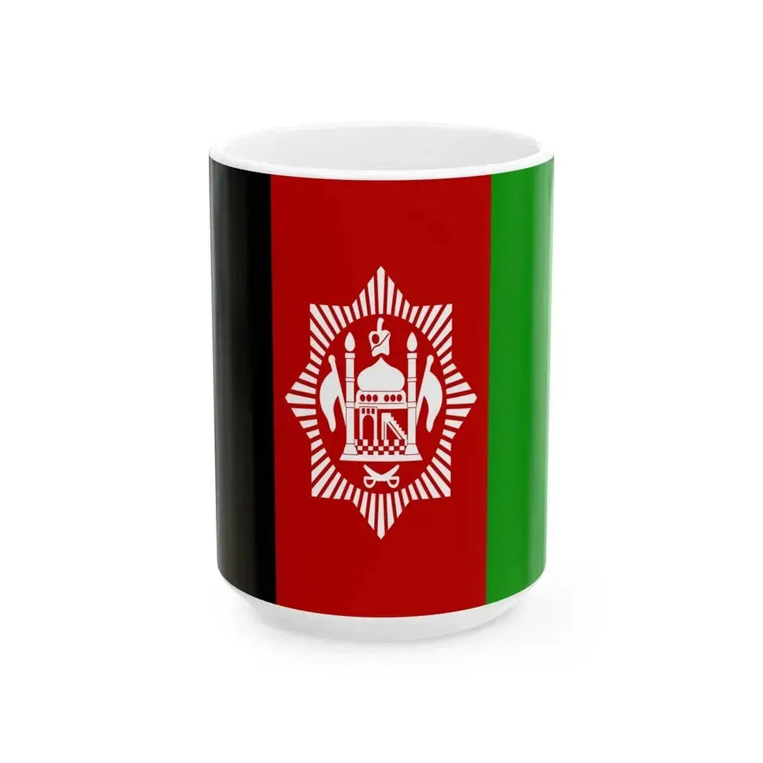Flag of Afghanistan 1929-1931 (Afghanistan) White Coffee Mug 15oz - Go Mug Yourself