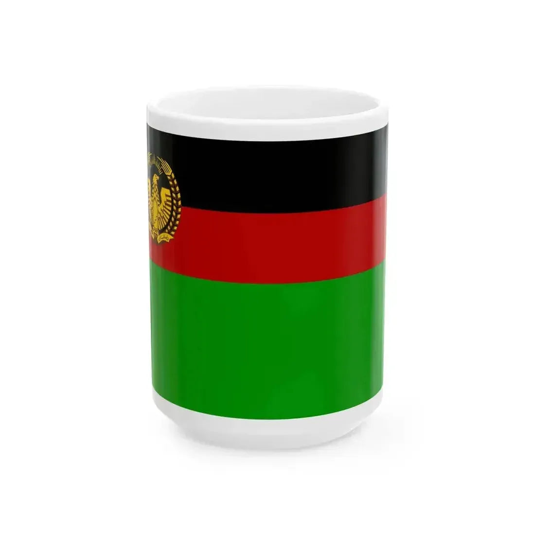 Flag of Afghanistan 1974-1978 (Afghanistan) White Coffee Mug 15oz - Go Mug Yourself