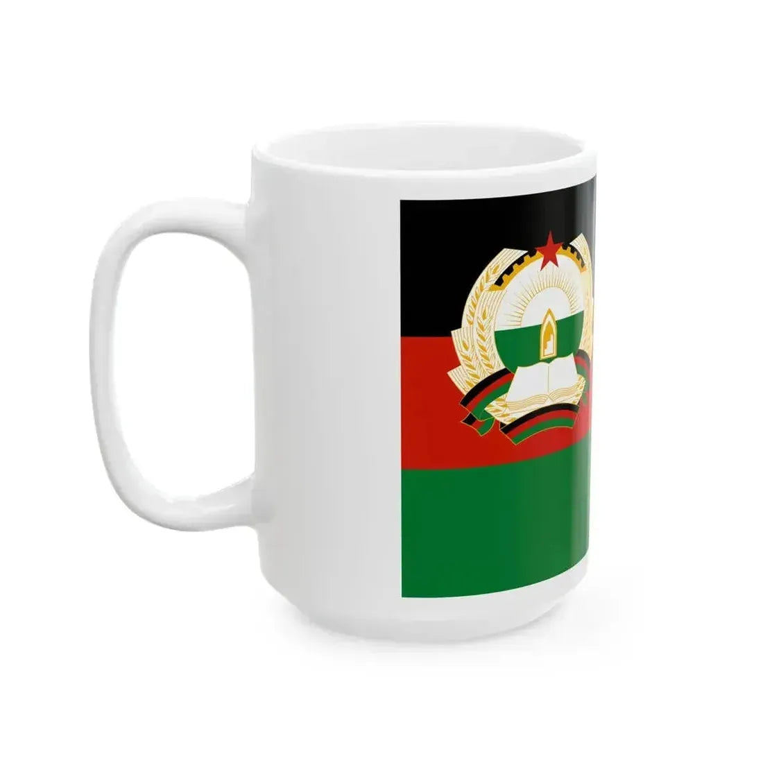 Flag of Afghanistan 1980-1987 3-2 (Afghanistan) White Coffee Mug - Go Mug Yourself