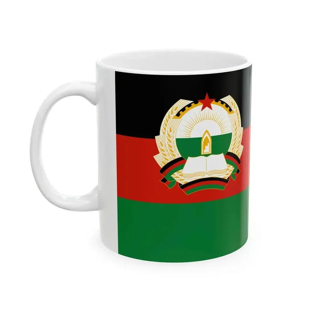 Flag of Afghanistan 1980-1987 (Afghanistan) White Coffee Mug - Go Mug Yourself