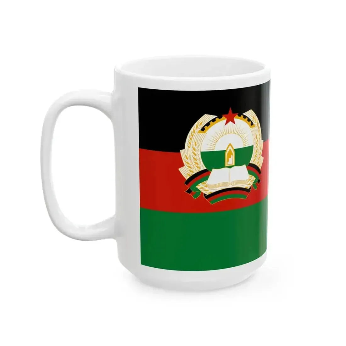 Flag of Afghanistan 1980-1987 (Afghanistan) White Coffee Mug - Go Mug Yourself