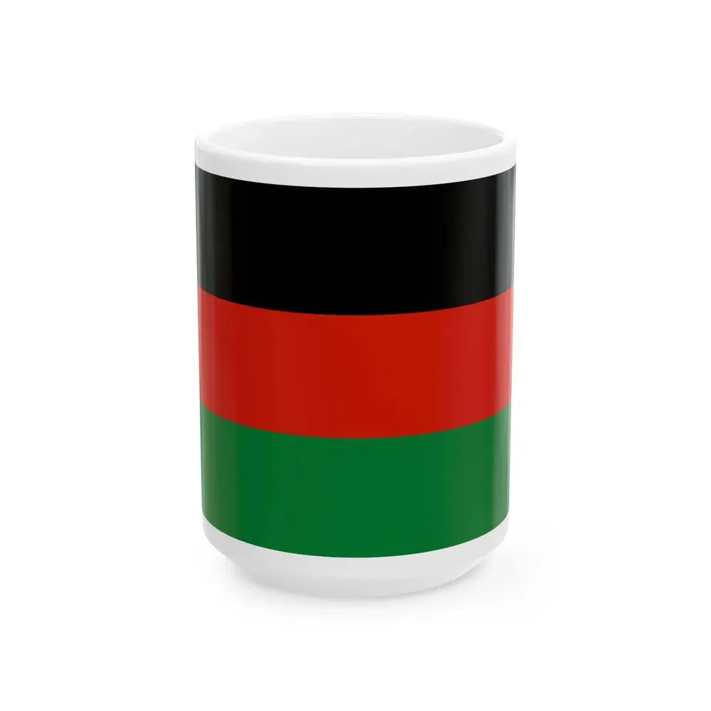 Flag of Afghanistan 1980-1992 Without Emblem (Afghanistan) White Coffee Mug 15oz - Go Mug Yourself