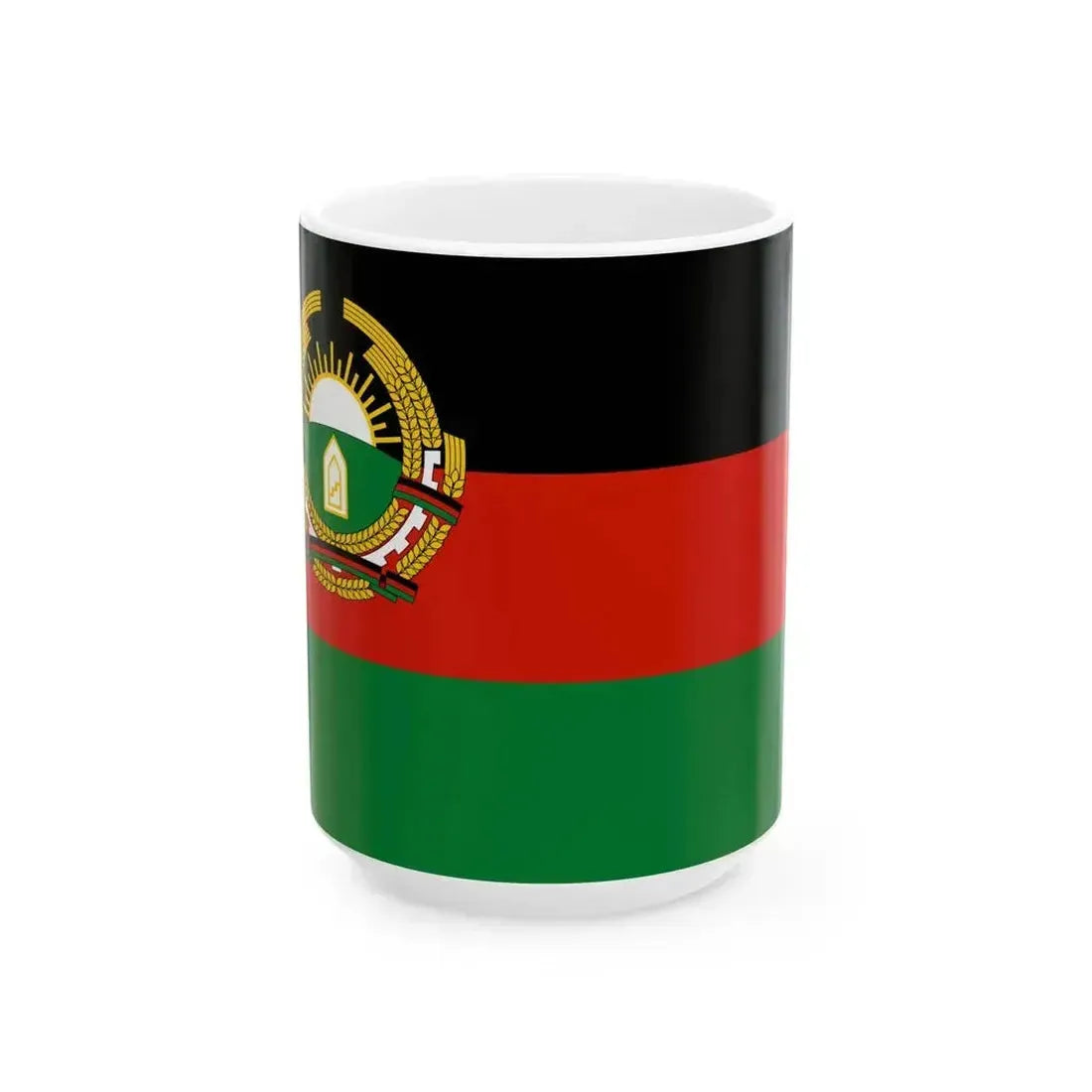 Flag of Afghanistan 1987-1992 3-2 (Afghanistan) White Coffee Mug 15oz - Go Mug Yourself