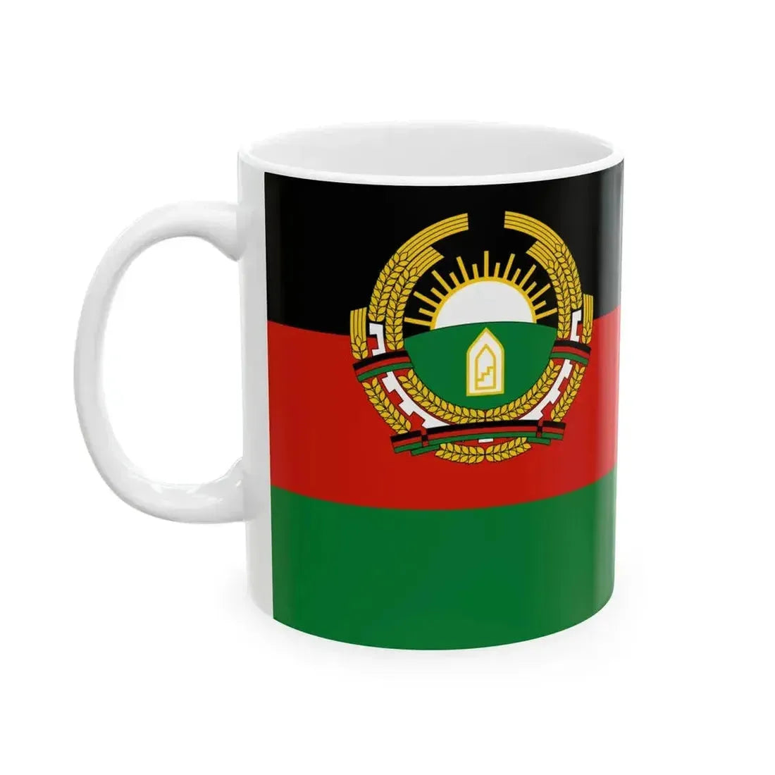 Flag of Afghanistan 1987-1992 (Afghanistan) White Coffee Mug - Go Mug Yourself