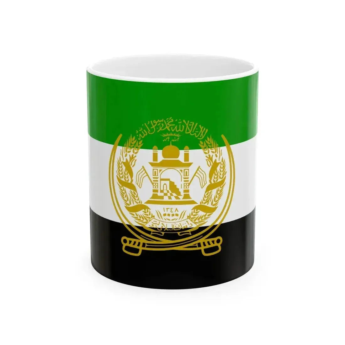 Flag of Afghanistan 1992-2001 3-2 (Afghanistan) White Coffee Mug 11oz - Go Mug Yourself
