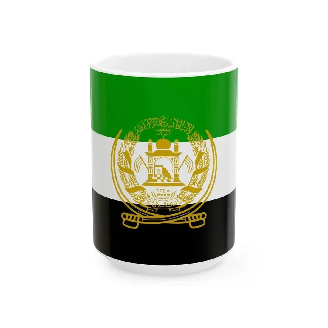 Flag of Afghanistan 1992-2001 3-2 (Afghanistan) White Coffee Mug 15oz - Go Mug Yourself