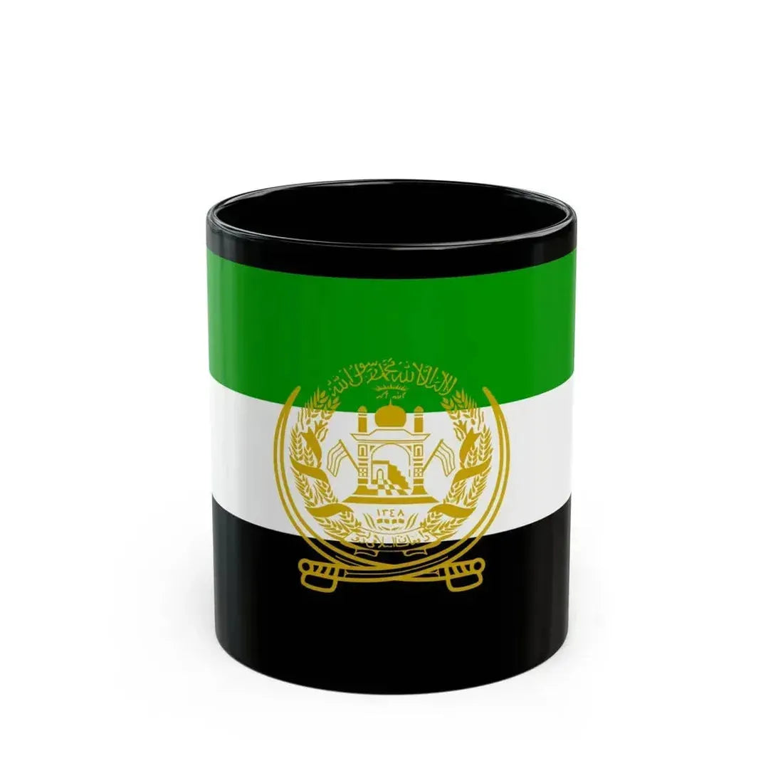 Flag of Afghanistan 1992 to 2001 - Black Coffee Mug 11oz - Go Mug Yourself