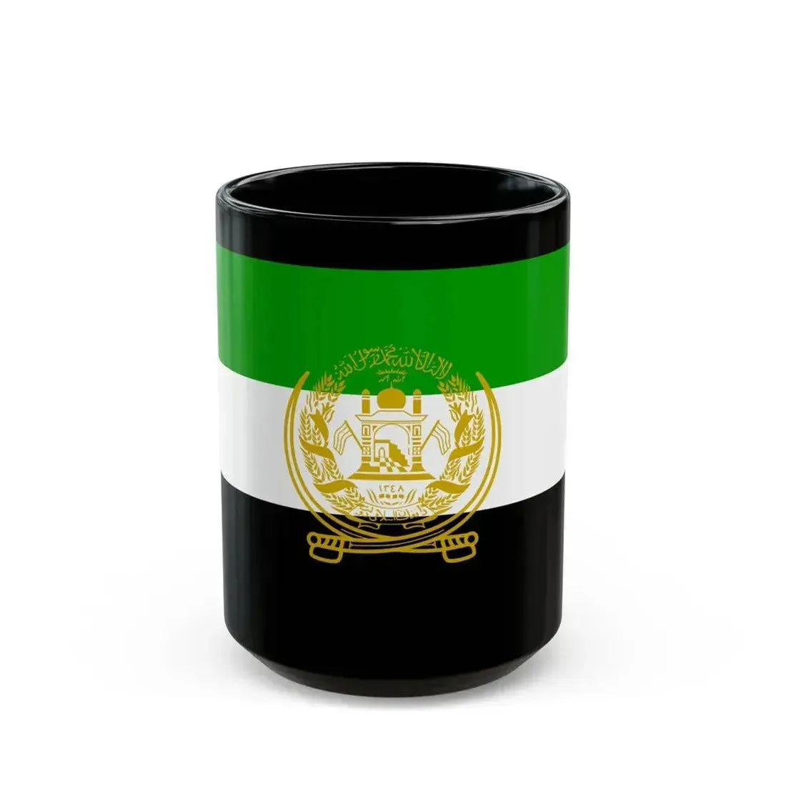Flag of Afghanistan 1992 to 2001 - Black Coffee Mug 15oz - Go Mug Yourself