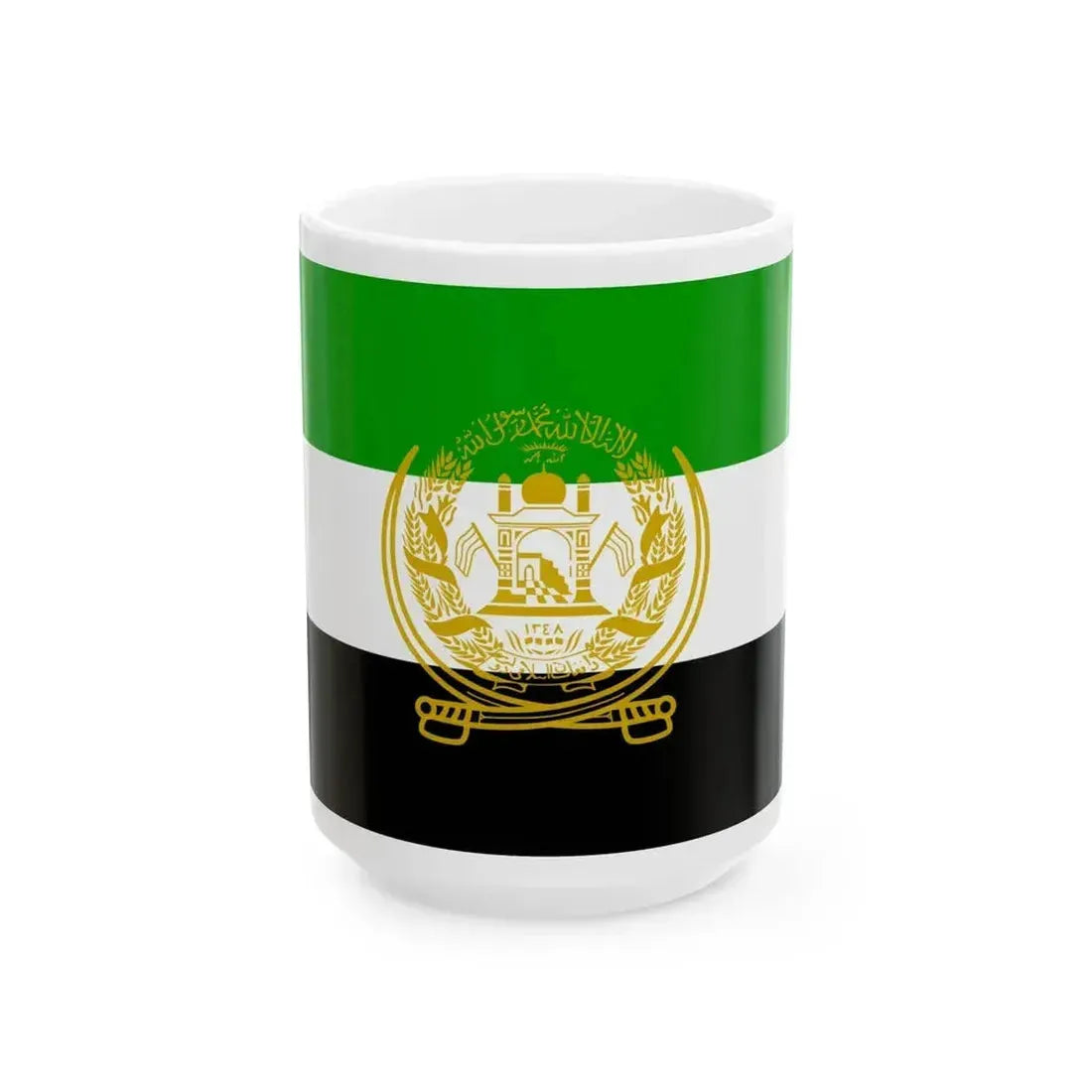 Flag of Afghanistan 1992 to 2001 - White Coffee Mug 15oz - Go Mug Yourself