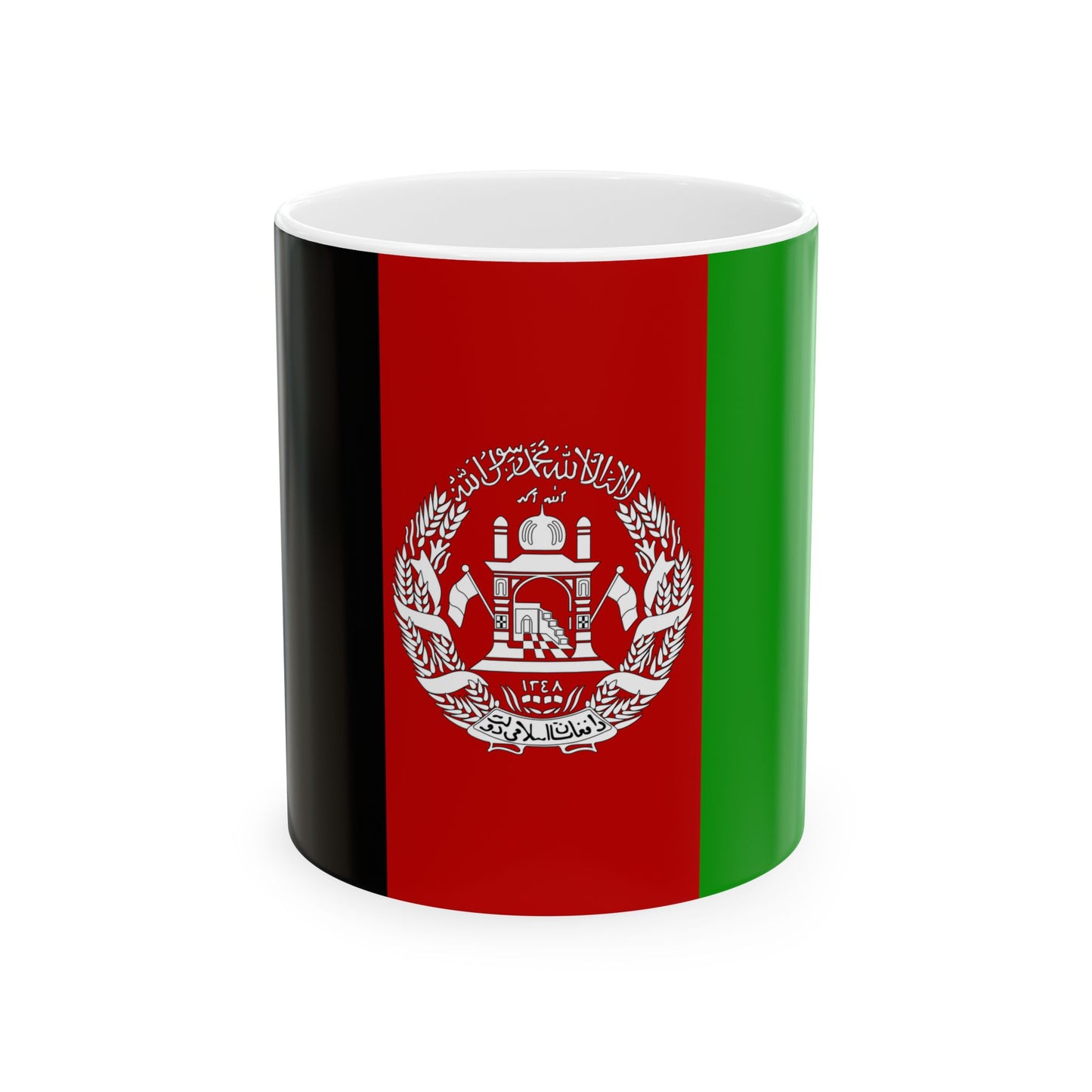 Flag of Afghanistan 2002-2004 3-2 (Afghanistan) White Coffee Mug-11oz-Go Mug Yourself