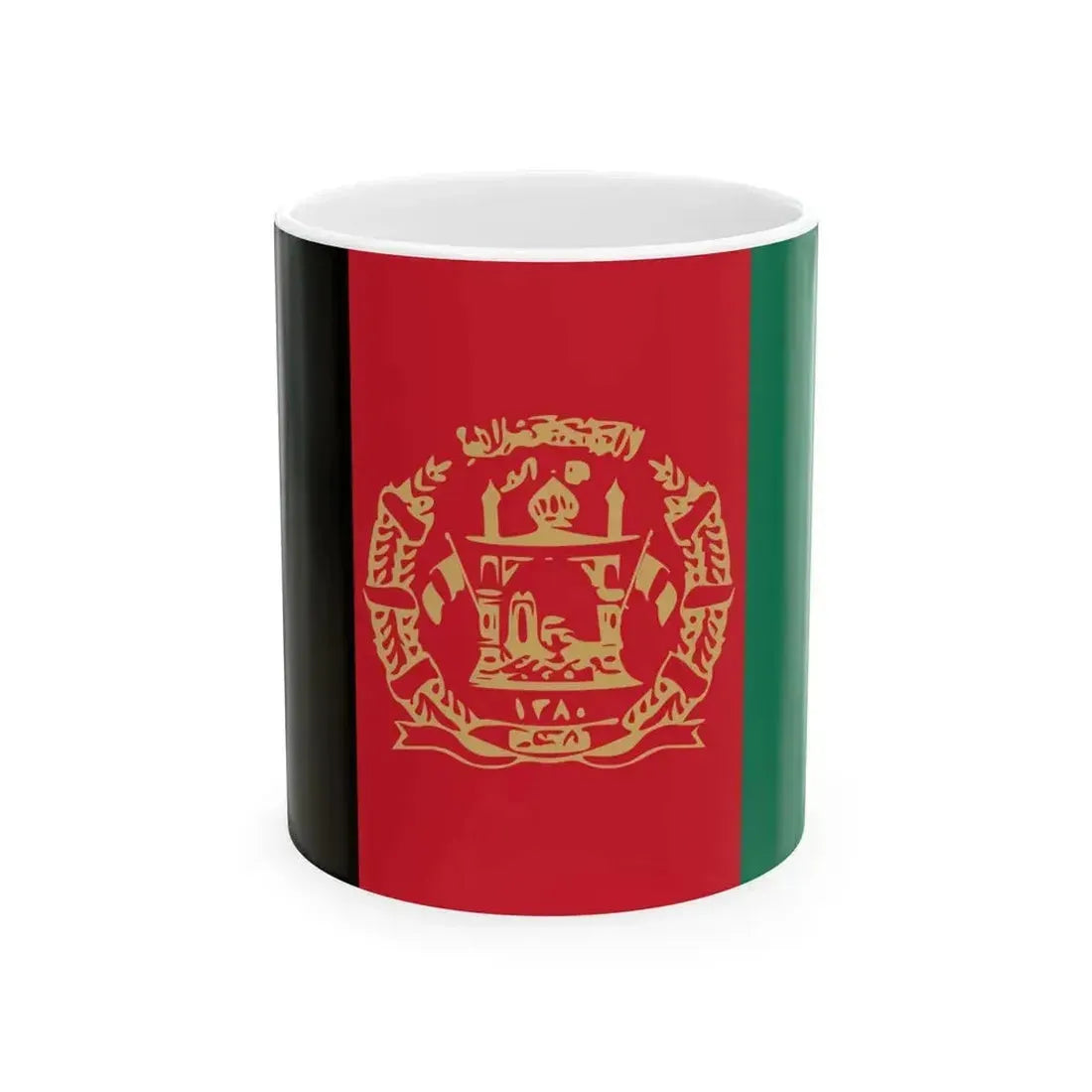 Flag of Afghanistan 2002-2004 Variant (Afghanistan) White Coffee Mug 11oz - Go Mug Yourself