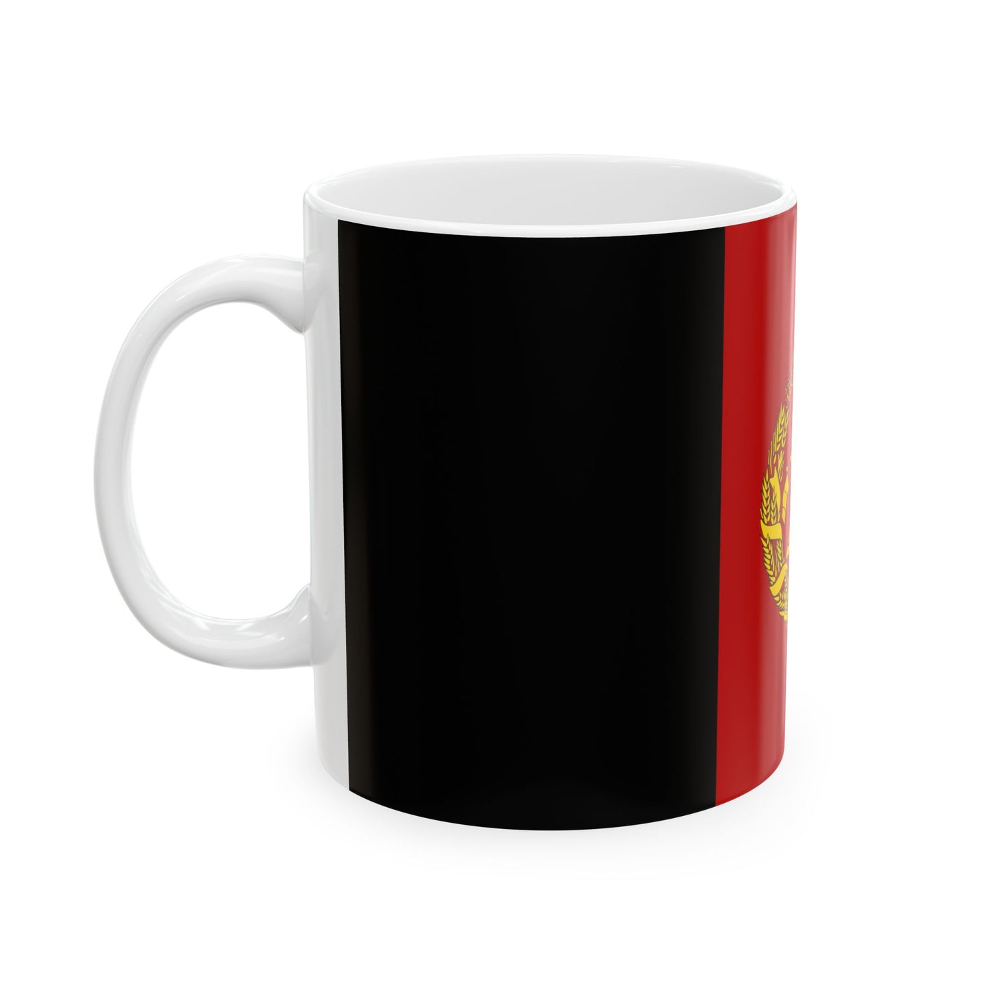 Flag of Afghanistan 2002-2004 variant with golden arms (Afghanistan) White Coffee Mug-Go Mug Yourself