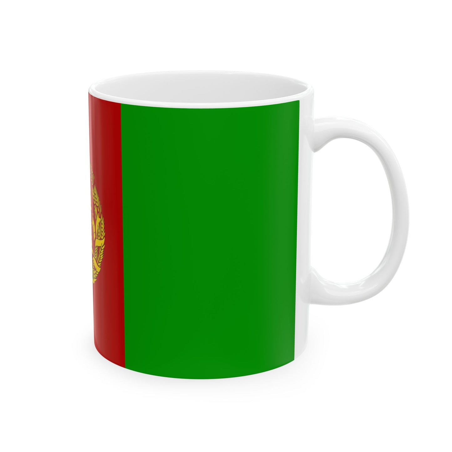 Flag of Afghanistan 2002-2004 variant with golden arms (Afghanistan) White Coffee Mug-Go Mug Yourself