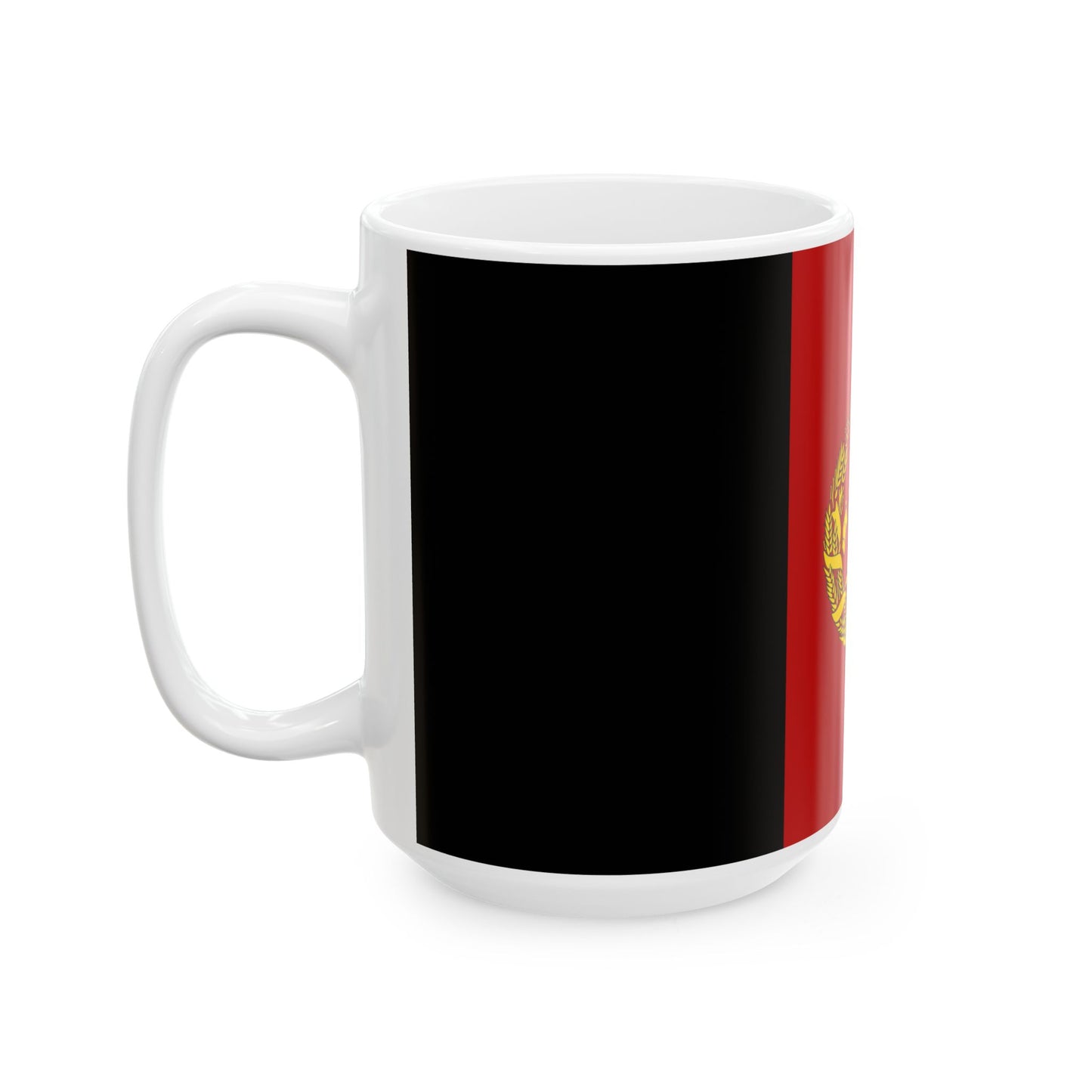 Flag of Afghanistan 2002-2004 variant with golden arms (Afghanistan) White Coffee Mug-Go Mug Yourself