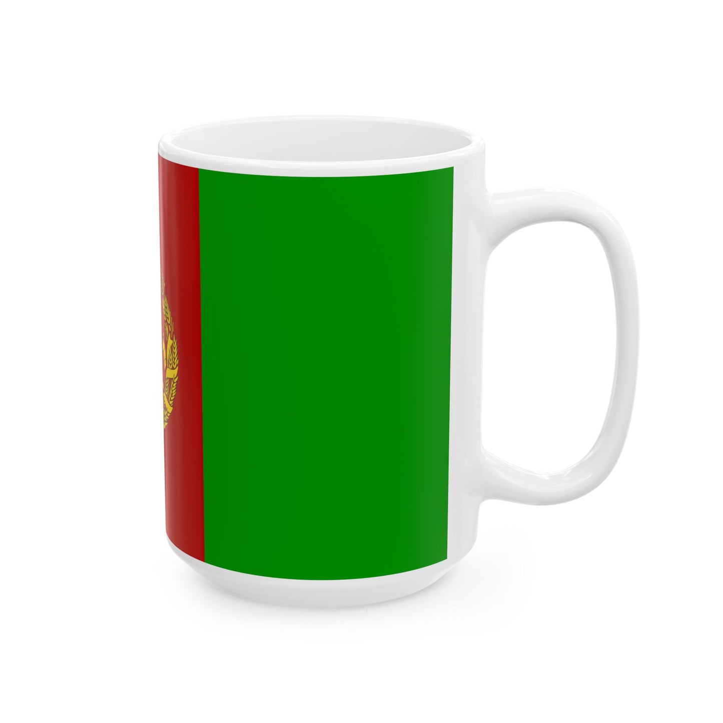 Flag of Afghanistan 2002-2004 variant with golden arms (Afghanistan) White Coffee Mug-Go Mug Yourself