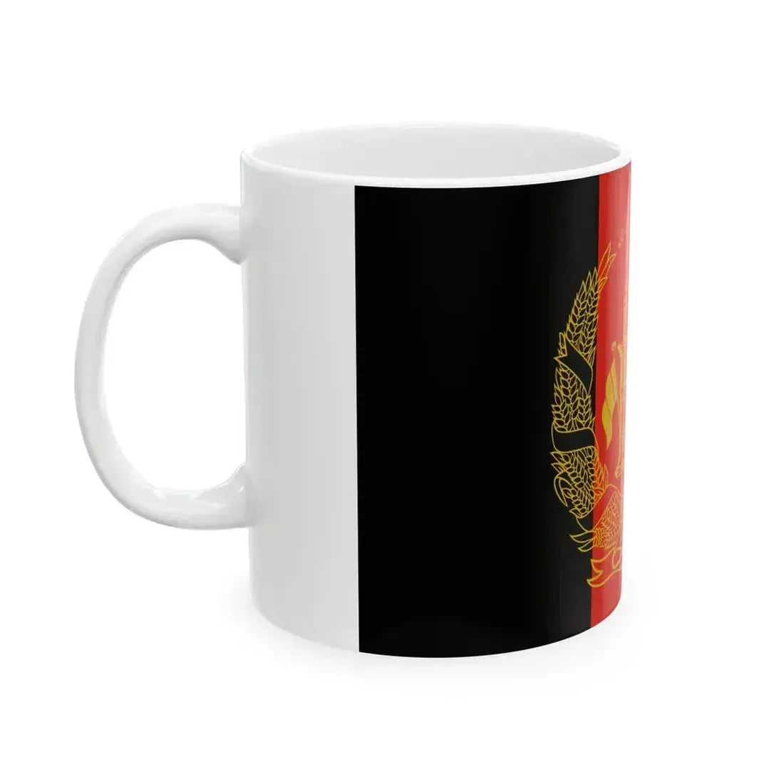 Flag of Afghanistan Gold Vers (Afghanistan) White Coffee Mug - Go Mug Yourself