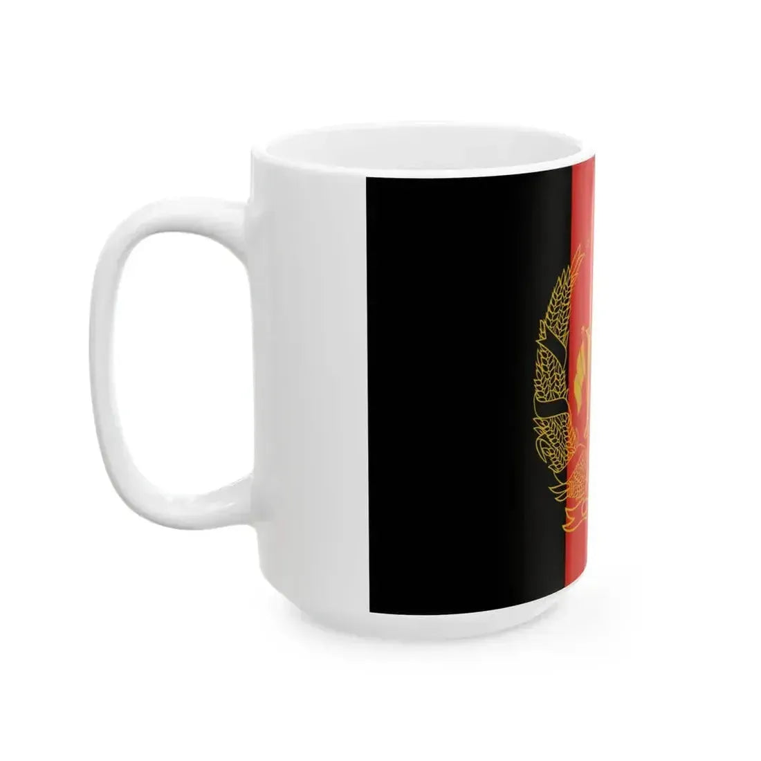 Flag of Afghanistan Gold Vers (Afghanistan) White Coffee Mug - Go Mug Yourself