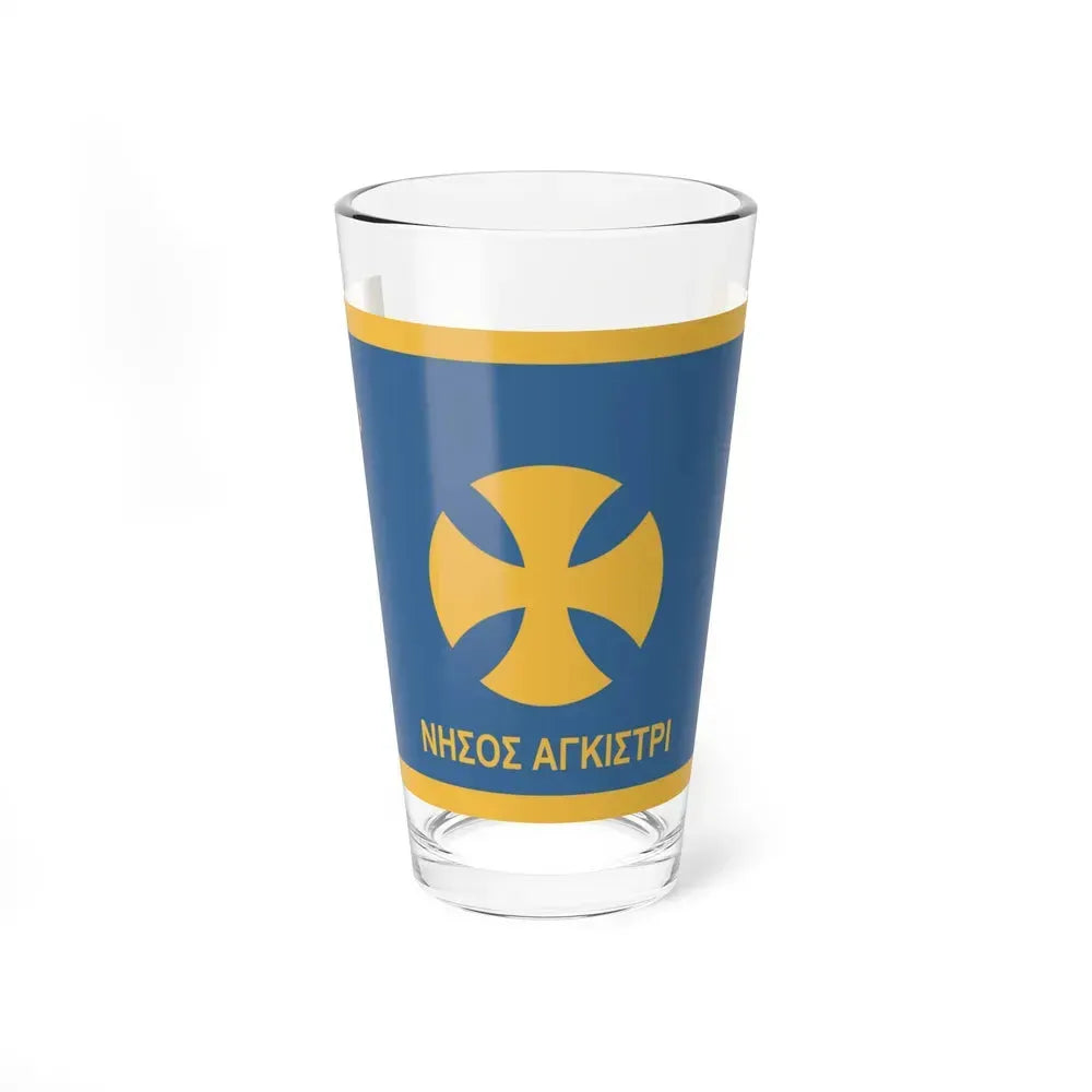 Flag of Agistri Island Greece - Pint Glass 16oz 16oz - Go Mug Yourself
