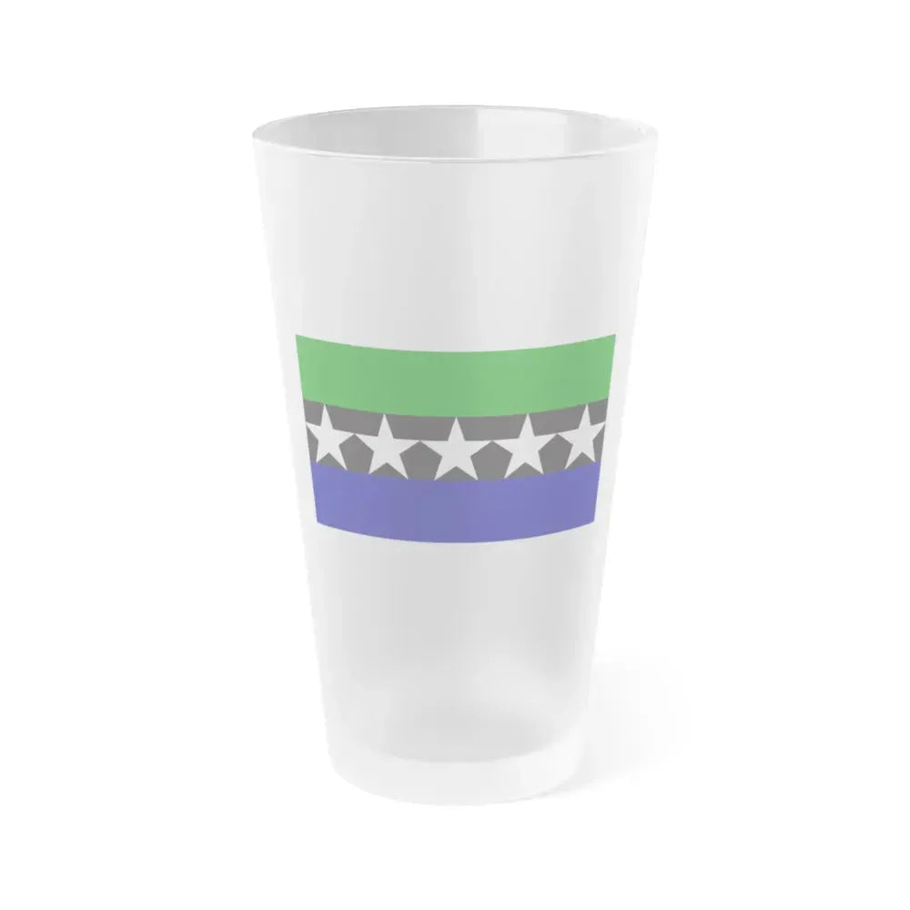 Flag of Aimeliik Palau - Frosted Pint Glass 16oz 16oz Frosted - Go Mug Yourself