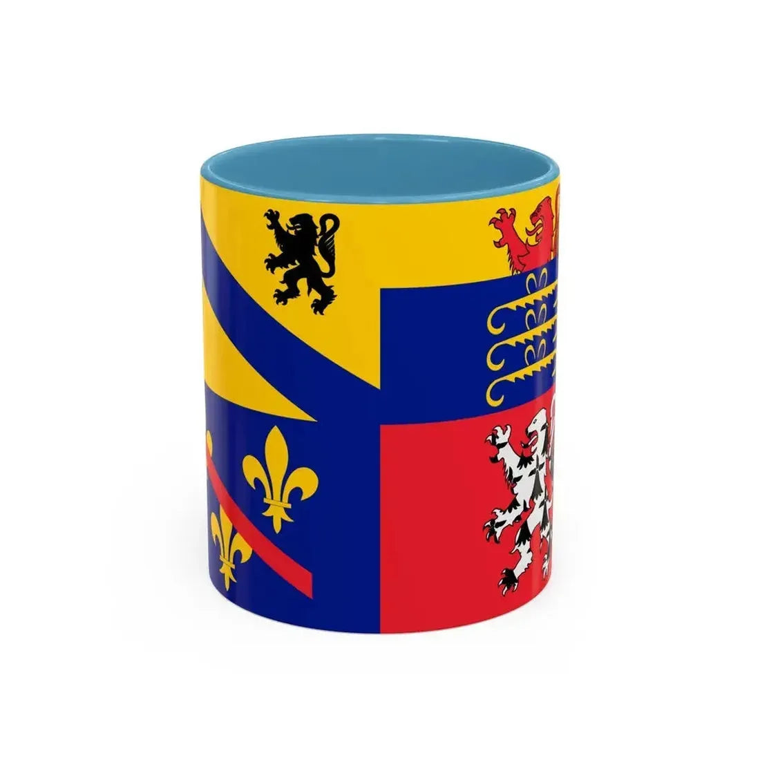 Flag of Ain France 2 - Accent Coffee Mug 11oz Light Blue - Go Mug Yourself