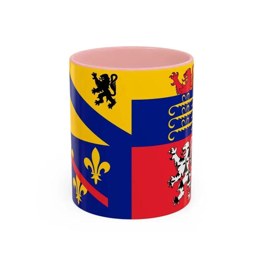 Flag of Ain France 2 - Accent Coffee Mug 11oz Pink - Go Mug Yourself