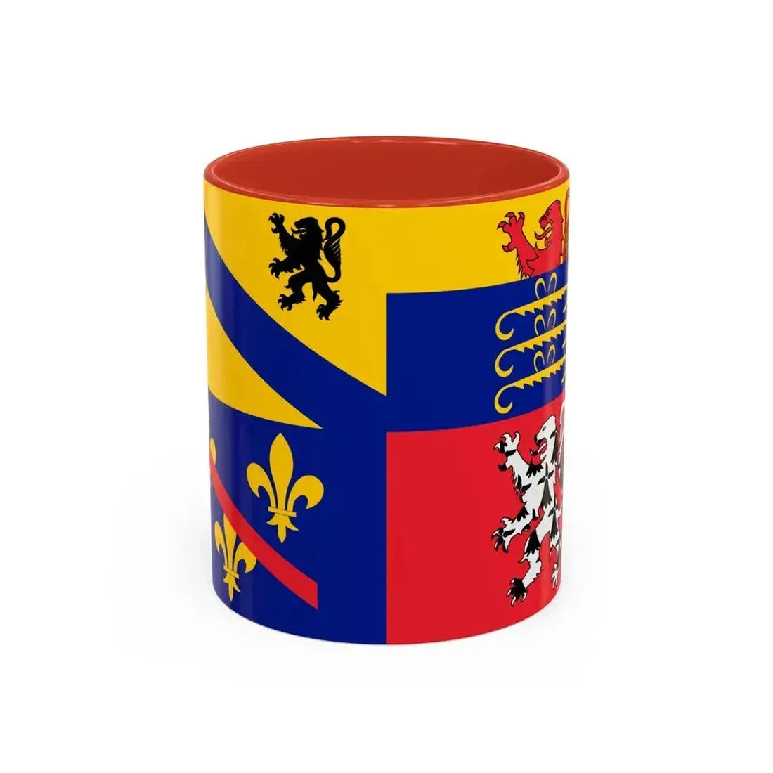 Flag of Ain France 2 - Accent Coffee Mug 11oz Red - Go Mug Yourself