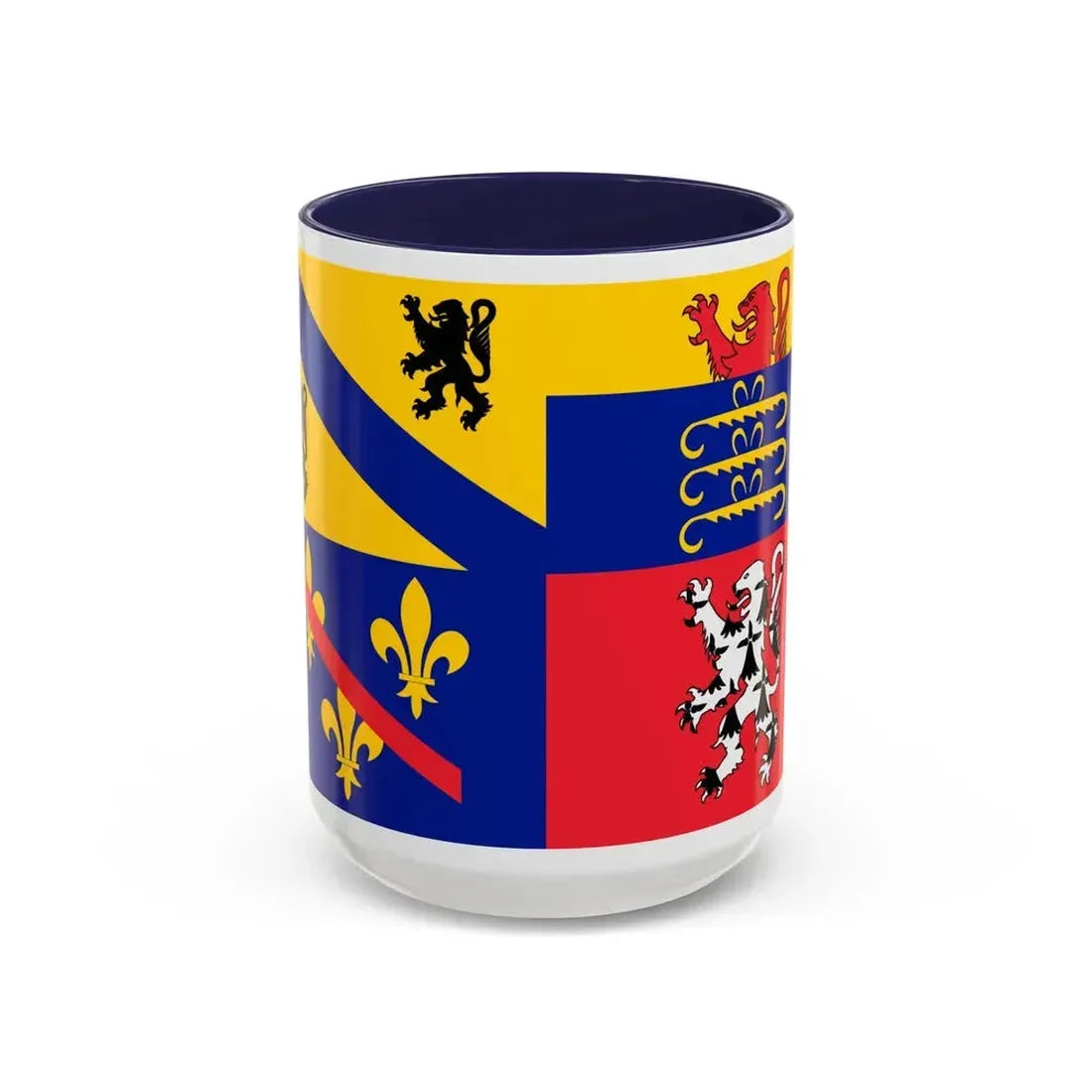 Flag of Ain France 2 - Accent Coffee Mug 15oz Navy - Go Mug Yourself