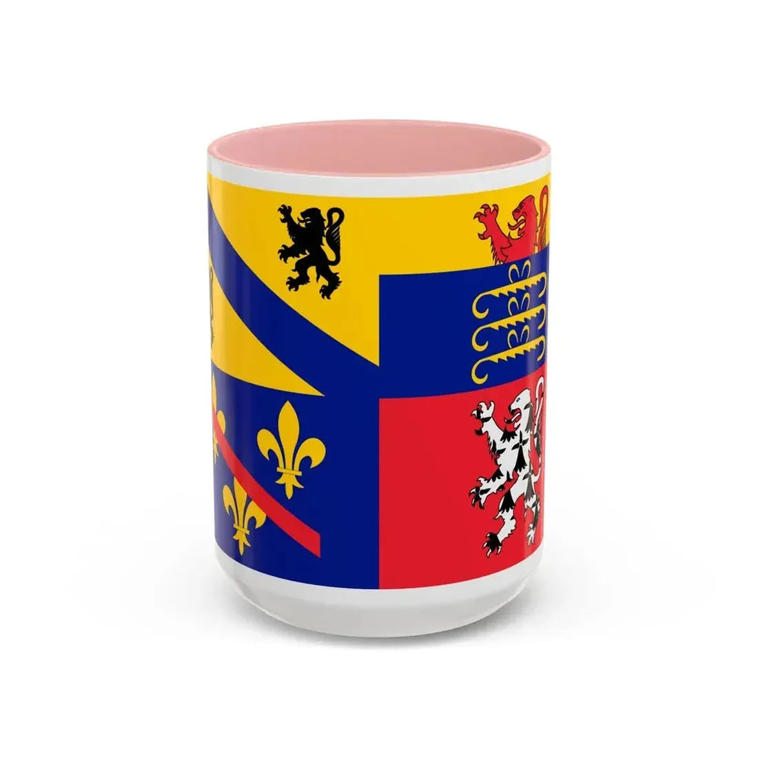 Flag of Ain France 2 - Accent Coffee Mug 15oz Pink - Go Mug Yourself