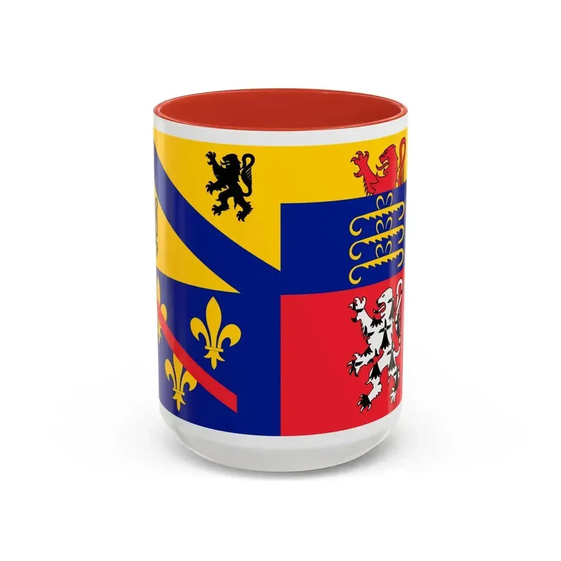 Flag of Ain France 2 - Accent Coffee Mug 15oz Red - Go Mug Yourself