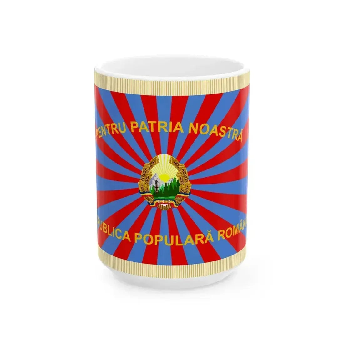 Flag of Air Force of Romania 1950-1952 obverse (Oman) White Coffee Mug 15oz - Go Mug Yourself
