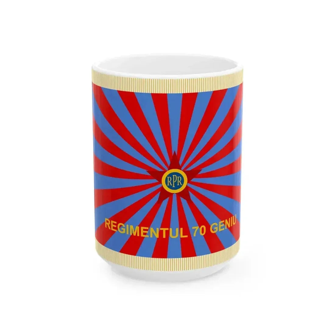 Flag of Air Force of Romania 1950-1965 reverse (Oman) White Coffee Mug 15oz - Go Mug Yourself